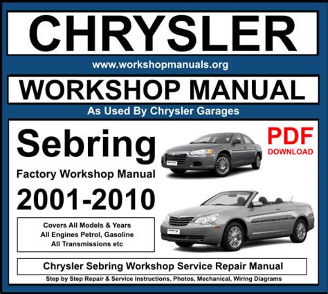 Repair manual for chrysler sebring 2001. - Town country 1996 2000 service repair manual.