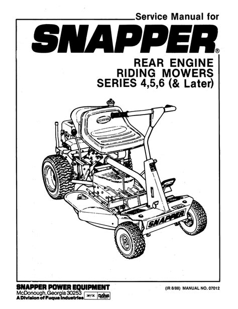 Repair manual for snapper riding mower. - Analysis for microsoft excel user guide.