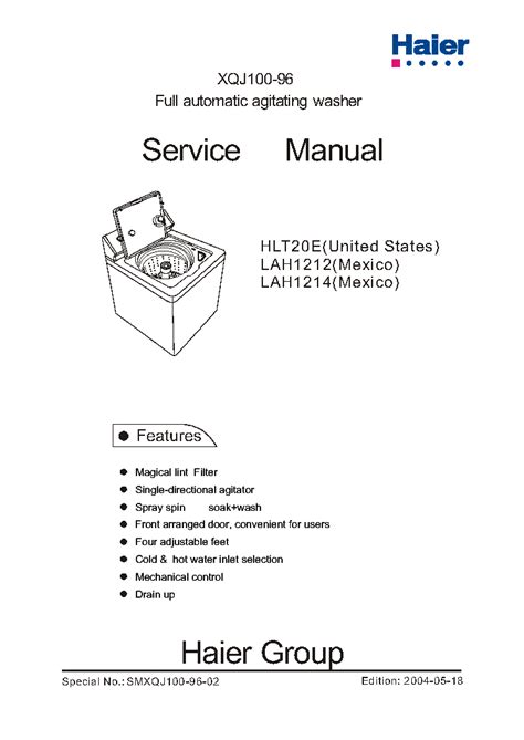 Repair manual haier xqj100 96 washing machine. - Dr. fischer aus genf, oder, diebomben-party.