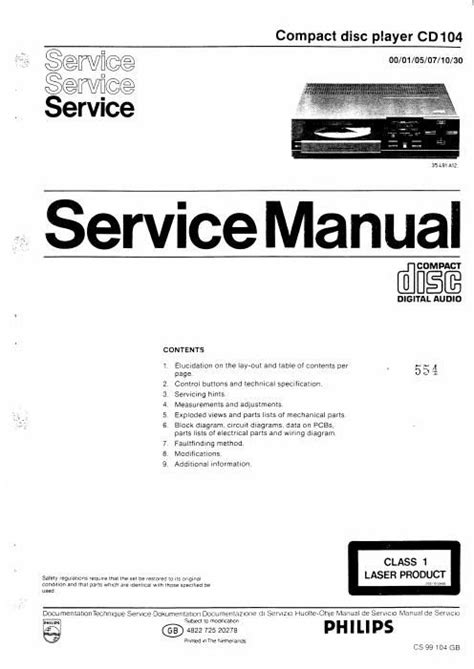 Repair manual philips cd 104 compact disc player. - Komatsu pc200 7 pc200lc 7 pc210 7 pc210lc 7 pc220 7 pc220lc 7 hydraulic excavator operation maintenance manual 2.