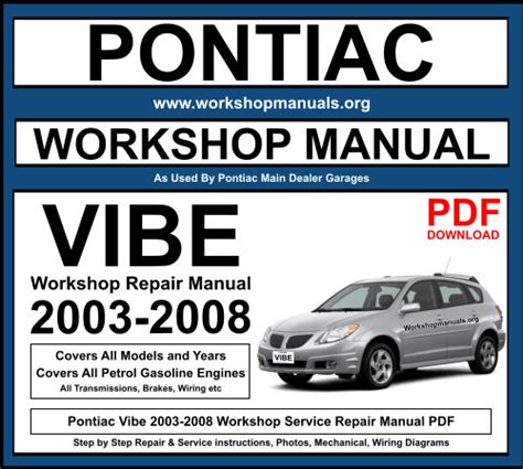 Repair manual pontiac vibe 2003 diagram. - 2003 suzuki intruder vl 1500 owners manual.