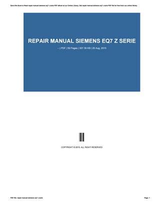 Repair manual siemens eq7 z serie. - Oxford handbook for the foundation programme.