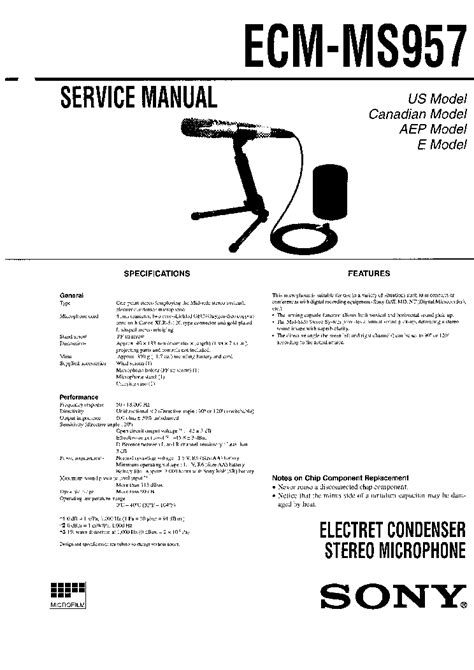 Repair manual sony ecm ms957 electret condenser stereo microphone. - Above ground pool sand filter settings guide.