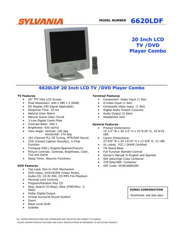 Repair manual sylvania 6620ldf lcd color tv dvd. - Philips ct scanner service manual tomoscan.
