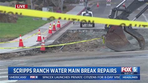 Repair work continues on Scripps Ranch water main break, roads closed