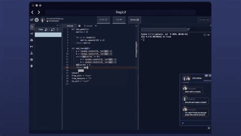 Repel it. Code, create, and learn together with Python Code, collaborate, compile, run, share, and deploy Python and more online from your browser. 