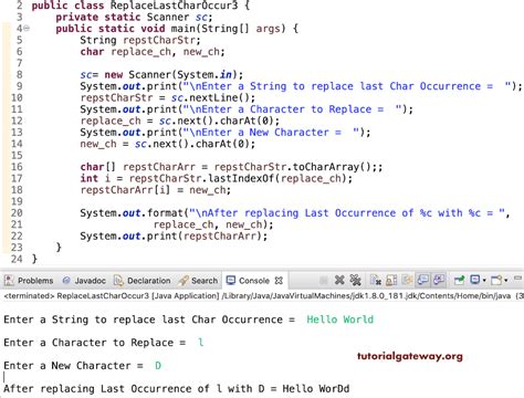Replace last character in string java.  I have used: In this quick tutorial, we’re going to exp...