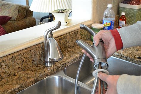 Replacing a kitchen sink faucet. Oct 4, 2023 ... Step 4: Install Your New Kitchen Faucet · Feed supply hoses into the hole and position your new faucet. · Tighten nuts to secure your faucet in .... 