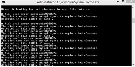 Replacing bad clusters in log file.  4096 bytes in each allocation unit.  65536 KB oc...