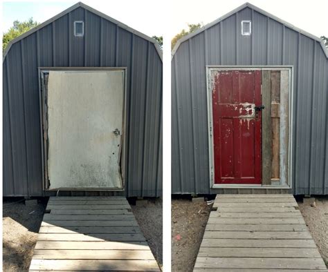 Replacing shed doors. Time to fix my old shed door in the old section which was built in 1997 out of OSB crap-board. 