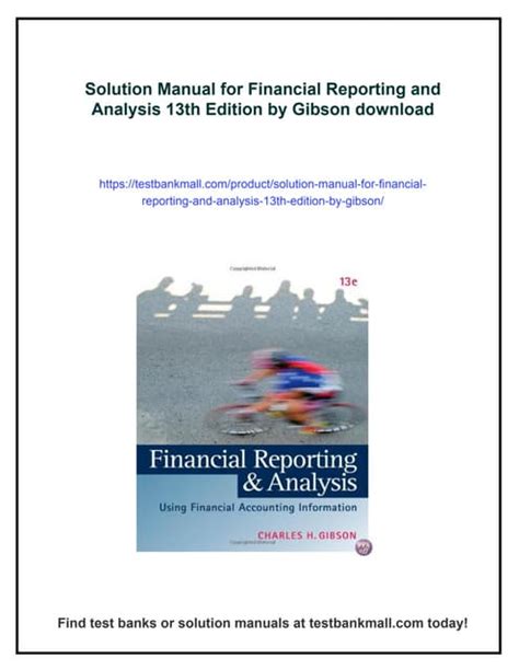Reporting And Financial Analysis Manual Solution Gibson