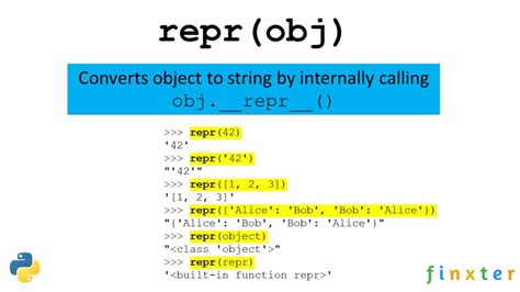Repr in python full form.  This tutorial explores Python repr() returns a string that holds ...