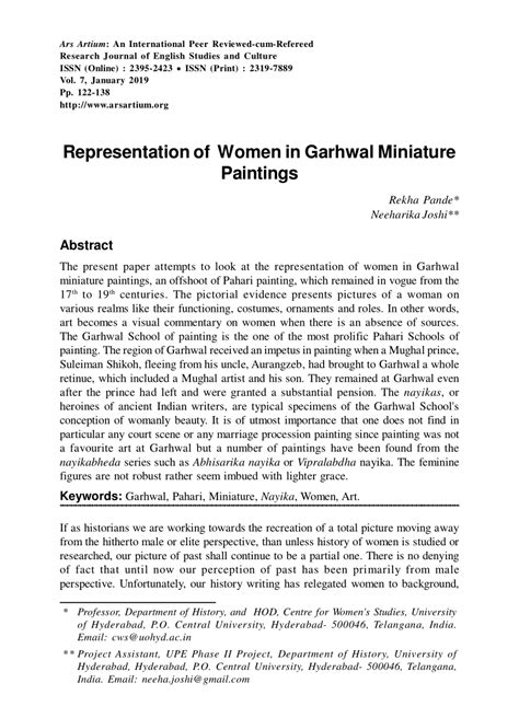 Representation of Women in Garhwal Miniature …