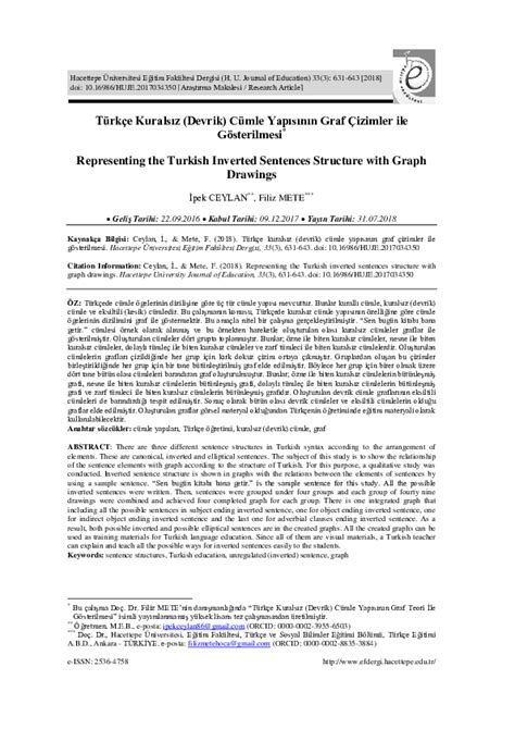 Representing the Turkish Inverted Sentences Structure with . 