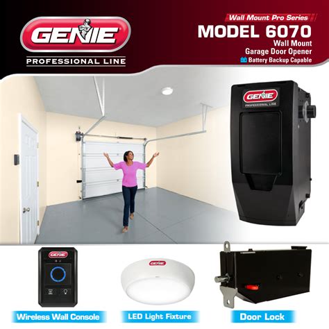 Reprogram genie garage door opener. The innovative wall mount designed Genie garage door opener eliminates the traditional rail design. The 24-Volt DC motor - provides quiet yet powerful performance. Genie garage door openers are available online and at retailers nationwide. Choose from a variety of models including Belt, Chain, and Screw Drive garage door openers. 