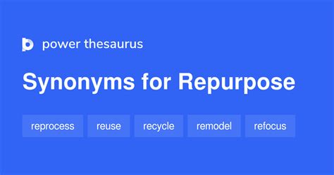Repurpose synonym. Things To Know About Repurpose synonym. 