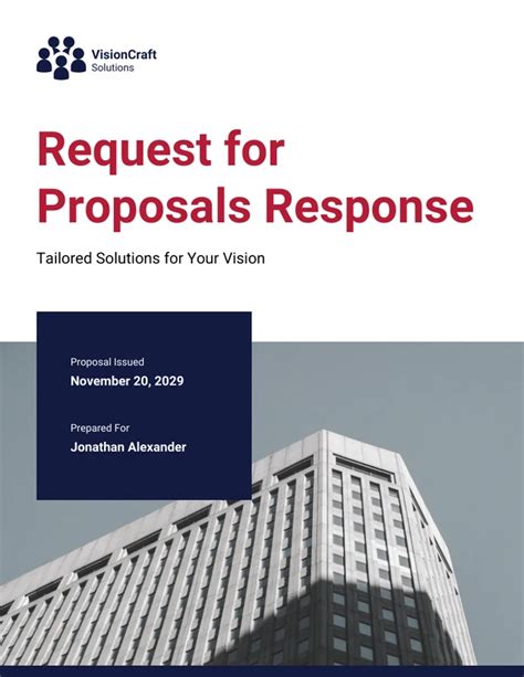 Request For Proposal Response Template Free Addictionary
