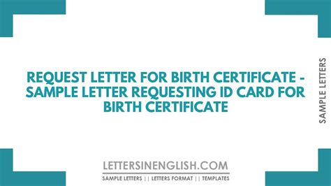 Request Letter for Birth Certificate Sample Letter Requesting ID Card
