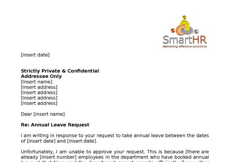 Request Letter to Carry Forward Annual Leave - Letters in English