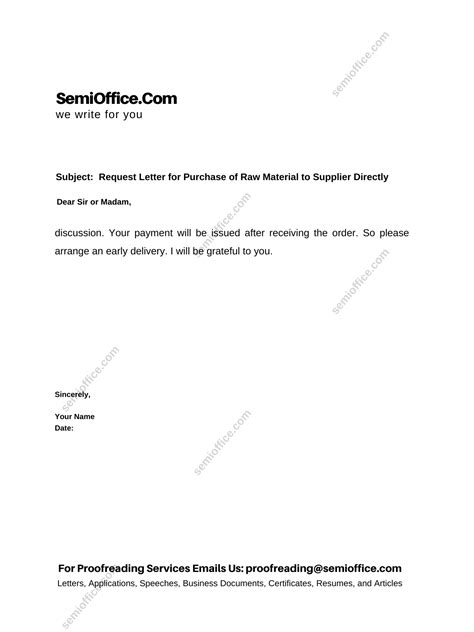 Request Letter to Purchase Machinery or Machines for …