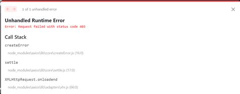 Request failed with status code 403 react native.  I use axios ^0.  I tried implementing anoth...