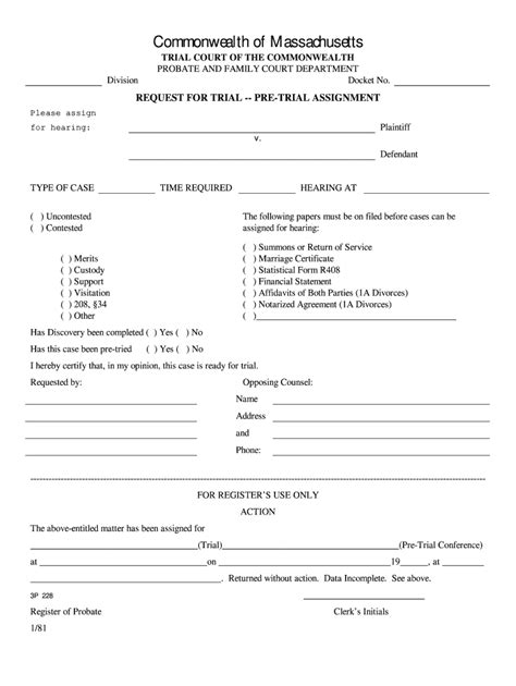 Request for Hearing Assignment Fill Out and Sign Printable PDF