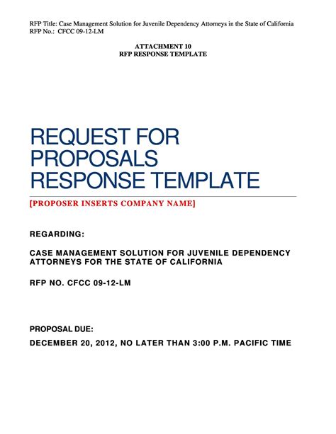Request for Proposal Template RFP Sample