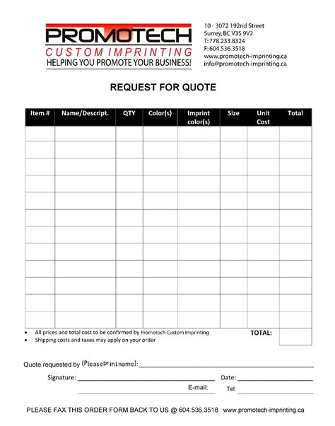 Request for Quotation Sample