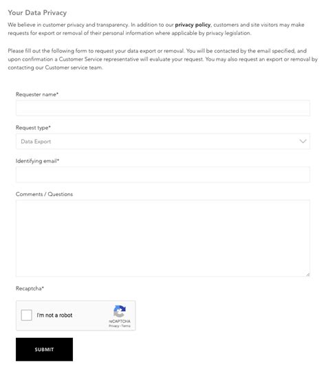 Request or Delete Personal Data with Web Cube California Consumer