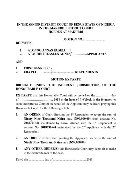 Requirements for ex parte application.  (d) Affidavit Supporting a Motion.  ...