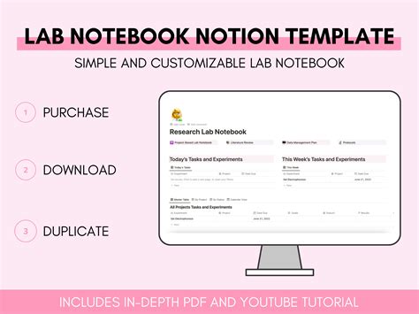 Research Lab Notebook Notion Template for Students Grad Etsy