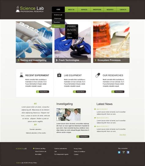 Research Lab Website Template TemplateOnWeb