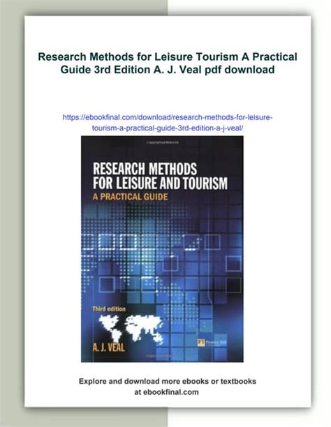 Research Methods For Leisure And Tourism A Practical Guide