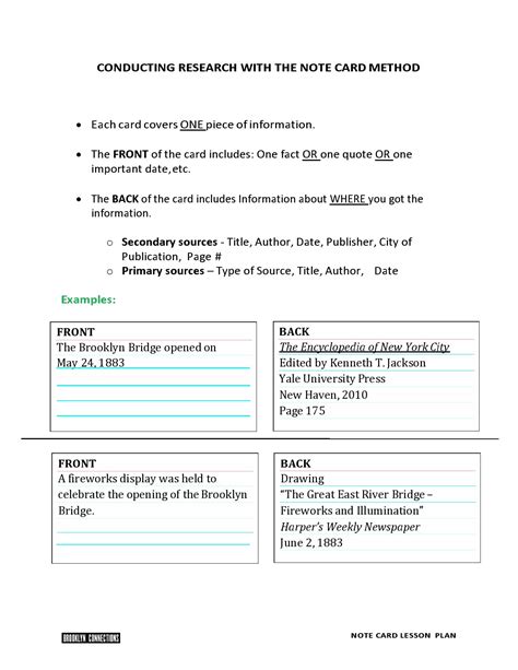 Research Note Card Template