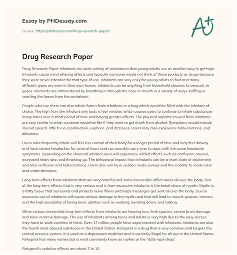 Research Paper On Drug Addiction