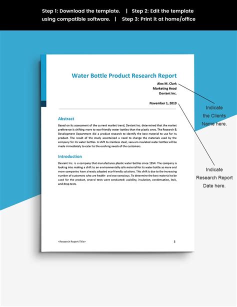 Research Progress Report Template in Google Docs, Word