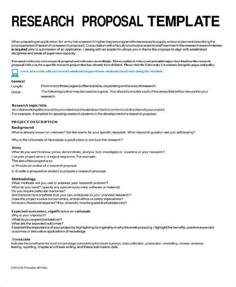 Research Project Proposal Template