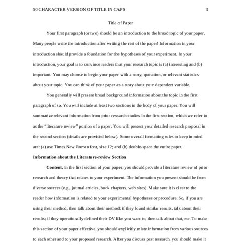 Research Proposal Example Apa