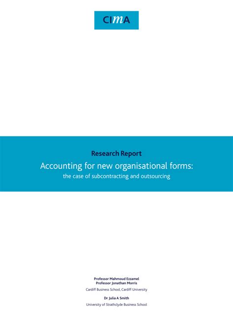 Research Report Accounting for new organisational forms