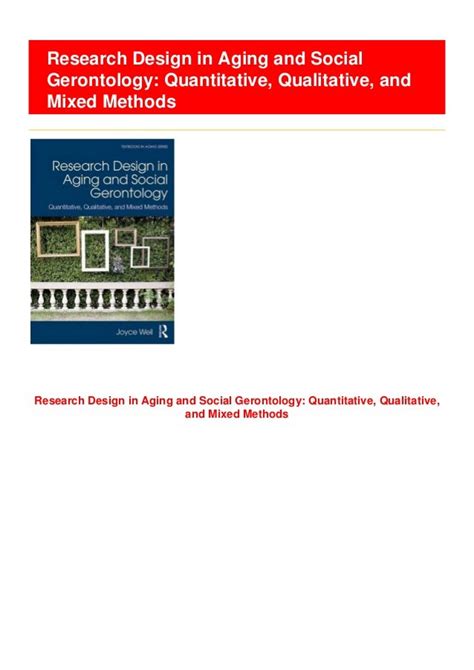 Research design in aging and social gerontology quantitative qualitative and mixed methods textbooks in aging. - Fremde blicke auf das dritte reich.