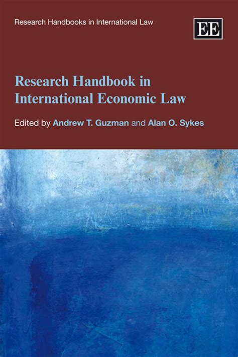 Research handbook in international economic law. - Erziehungswissenschaft bildung philosophie (studien zur philosophie und theorie der bildung).