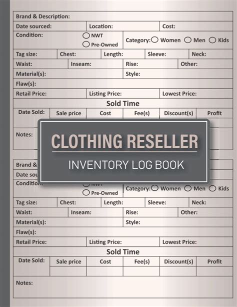 Read Online Reseller Inventory Log Product Listing Notebook For Online Clothing Resellers By Wild Simplicity Paper Co