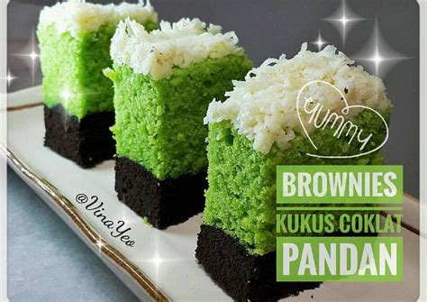 Resep dan Cara Membuat Brownies Kukus Coklat, Pandan Enak