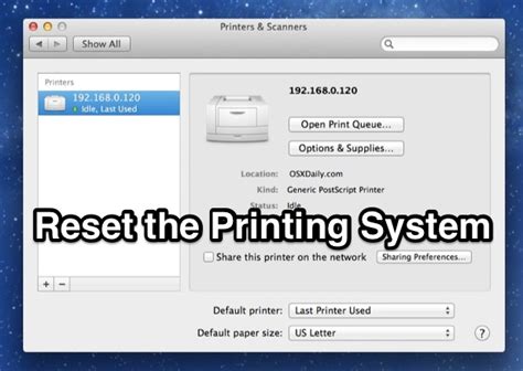Reset Your Mac s Printing System to Fix OS X Printer Problems