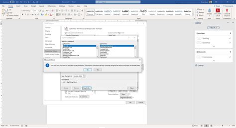 Resetting Keyboard Shortcuts and Keys in Word