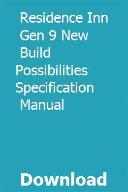 Residence inn gen 9 new build possibilities specification manual. - General psychology psy2012 midterm study guide.