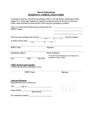 Residency Verification Form Fill Out and Sign Printable PDF Template