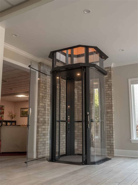 Residential home elevators. Different than hydraulic passenger elevators, the residential versions are similar in many ways, mainly smaller and made for homes. The industry-standard model is a 3′ wide by 4′ deep cab interior cab size with a 750 lb capacity and will travel 20-25 feet per minute. 