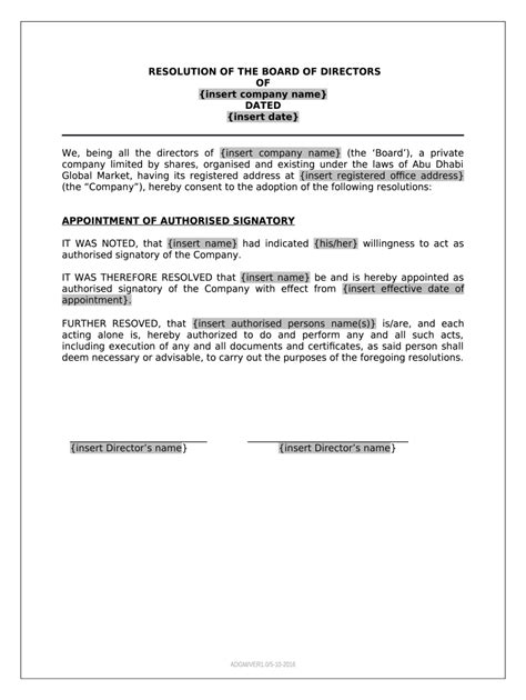Resolution Authorised Signatory Partnership Firm