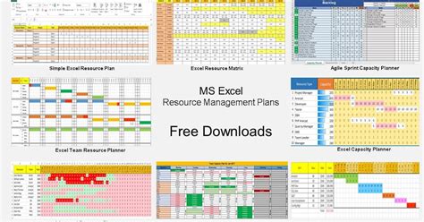 Resource Management using Excel 9 Free Template Downloads Free